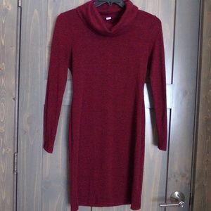 Cowl Neck Sweater Dress with Cardigan